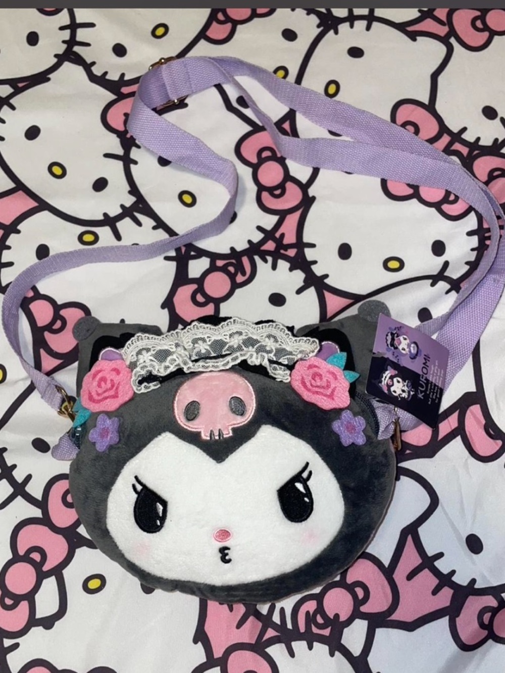 Kuromi double sided plush purse